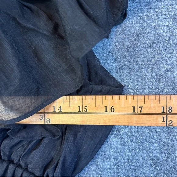 Mustard Seed ruffled flutter sleeve mini dress M layered tiered pockets coquette - Picture 13 of 15